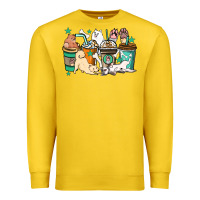 Lemon Dog coffee cups Premium Sweatshirt - HowdyJamesFarm