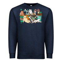Navy Dog coffee cups Premium Sweatshirt - HowdyJamesFarm
