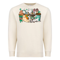Sandshell Dog coffee cups Premium Sweatshirt - HowdyJamesFarm