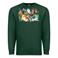 Sports Green Dog coffee cups Premium Sweatshirt - HowdyJamesFarm