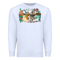 White Dog coffee cups Premium Sweatshirt - HowdyJamesFarm