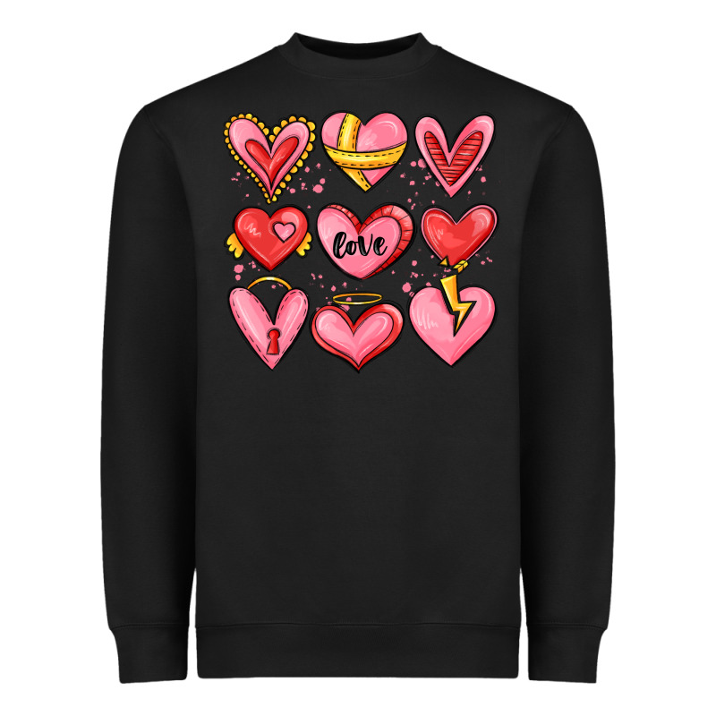 Sketch Hearts Heavyweight Sweatshirt by MaliasSmallBusiness | Teevron