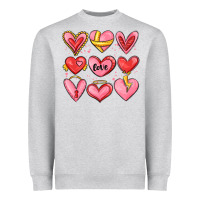 Heather Grey sketch hearts Heavyweight Sweatshirt - MaliasSmallBusiness