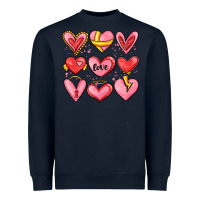 Navy sketch hearts Heavyweight Sweatshirt - MaliasSmallBusiness