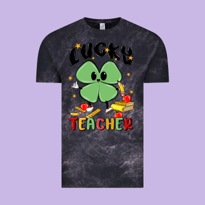 Lucky Teacher Vintage Tee Designed By Maliassmallbusiness