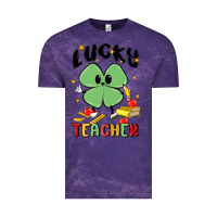 Cloud Purple lucky teacher Vintage Tee - MaliasSmallBusiness