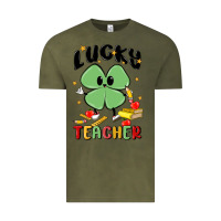 Vintage Olive lucky teacher Vintage Tee - MaliasSmallBusiness