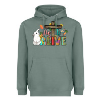 Sage He is alive Easter Day Heavyweight Hoodie - HowdyJamesFarm