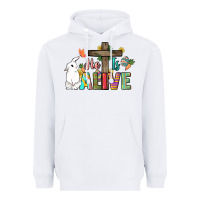 White He is alive Easter Day Heavyweight Hoodie - HowdyJamesFarm