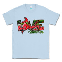 Dusty Blue Love Summer Classic Tee - CowhideDigitalArt