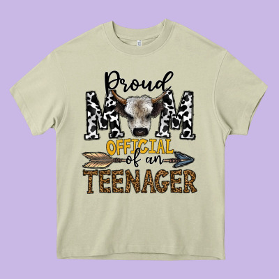 Proud Mom Official Of An Teenager Heavy Core Tee Designed By Cowhidedigitalart