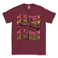 Burgundy he is risen Classic Tee - MaliasSmallBusiness
