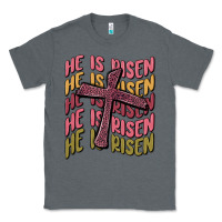 Charcoal Heather he is risen Classic Tee - MaliasSmallBusiness