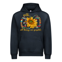 Navy with god all things are possible with sunflower bbs Urban Hoodie - BundleAndBundleShop
