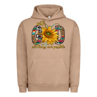 Pigment Burro with god all things are possible with sunflower bbs Urban Hoodie - BundleAndBundleShop