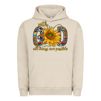 Pigment French Oak with god all things are possible with sunflower bbs Urban Hoodie - BundleAndBundleShop