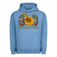 Pigment Pebble Blue with god all things are possible with sunflower bbs Urban Hoodie - BundleAndBundleShop