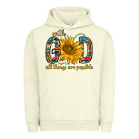 Pigment Pistachio with god all things are possible with sunflower bbs Urban Hoodie - BundleAndBundleShop