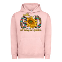 Pigment Salmon with god all things are possible with sunflower bbs Urban Hoodie - BundleAndBundleShop