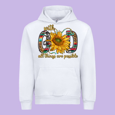 With God All Things Are Possible With Sunflower Bbs Urban Hoodie Designed By Bundleandbundleshop