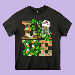 St.patricks Nurse Love Gnomies Heavy Core Tee Designed By Barkaloodesign