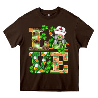 Chocolate Brown st.patricks nurse love gnomies Heavy Core Tee - BarkalooDesign
