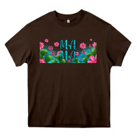 Chocolate Brown cactus and flowers mama libbey glass Heavy Core Tee - HRA Design Shop