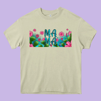 Cactus And Flowers Mama Libbey Glass Heavy Core Tee Designed By Hra Design Shop