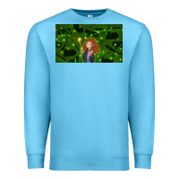 Ocean Blue wizard girl and cat Premium Sweatshirt - TumblerDesignByShophia