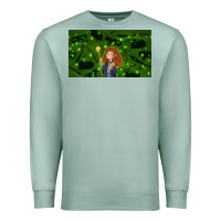Seafoam wizard girl and cat Premium Sweatshirt - TumblerDesignByShophia