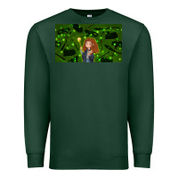 Sports Green wizard girl and cat Premium Sweatshirt - TumblerDesignByShophia