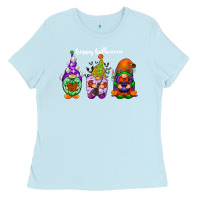 Baby Blue happy halloween gnomes white Ladies Tee - RacoonDesign