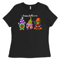 Black happy halloween gnomes white Ladies Tee - RacoonDesign