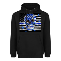 Black police flag patriotic skull Heavyweight Hoodie - TumblerDesignByShophia
