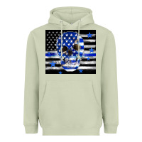 Matcha police flag patriotic skull Heavyweight Hoodie - TumblerDesignByShophia