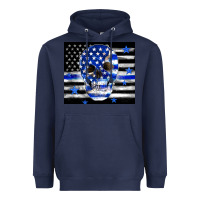 Navy police flag patriotic skull Heavyweight Hoodie - TumblerDesignByShophia