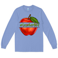 Colony Blue teacher life with apple Long Sleeve Tee - NancyCooperArtShop