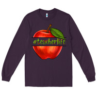 Plum teacher life with apple Long Sleeve Tee - NancyCooperArtShop
