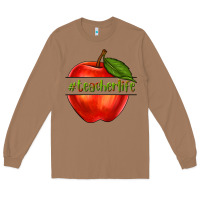Toasted Coconut teacher life with apple Long Sleeve Tee - NancyCooperArtShop