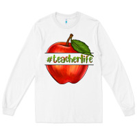 White teacher life with apple Long Sleeve Tee - NancyCooperArtShop