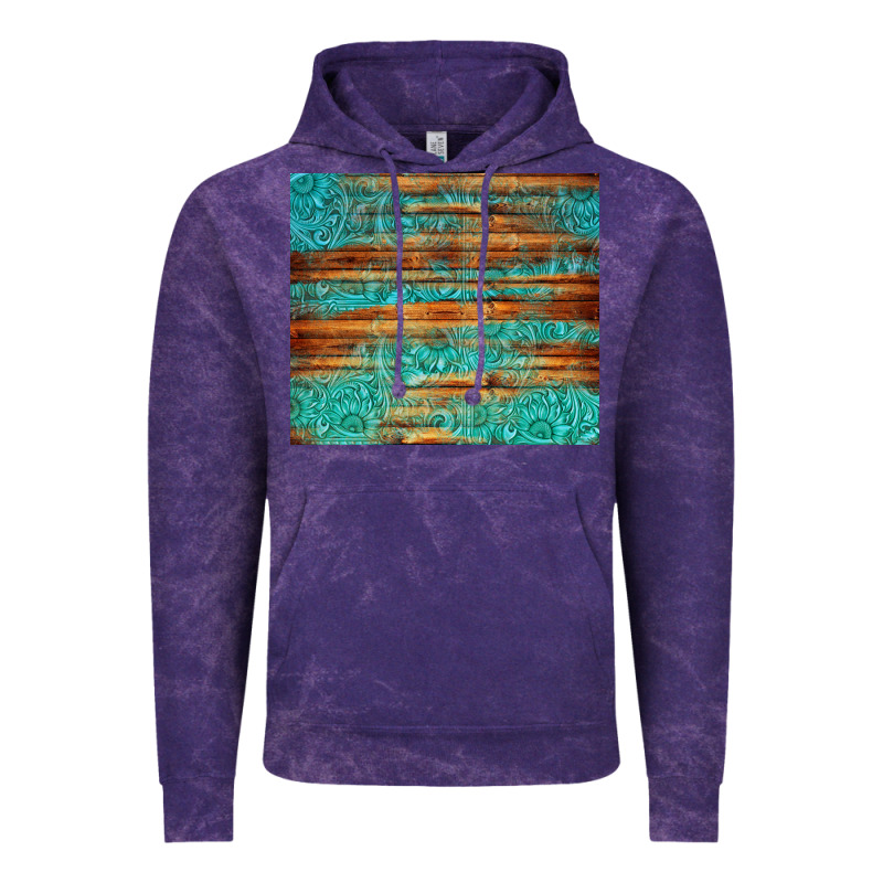 Turquoise  Leather And Wooden Pattern Tumbler Vintage Hoodie by Jasminsmagicworld | Teevron