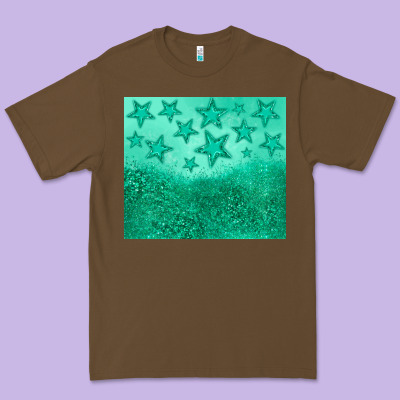 Green Glitter Star Premium Tee Designed By Jahusdesignshop