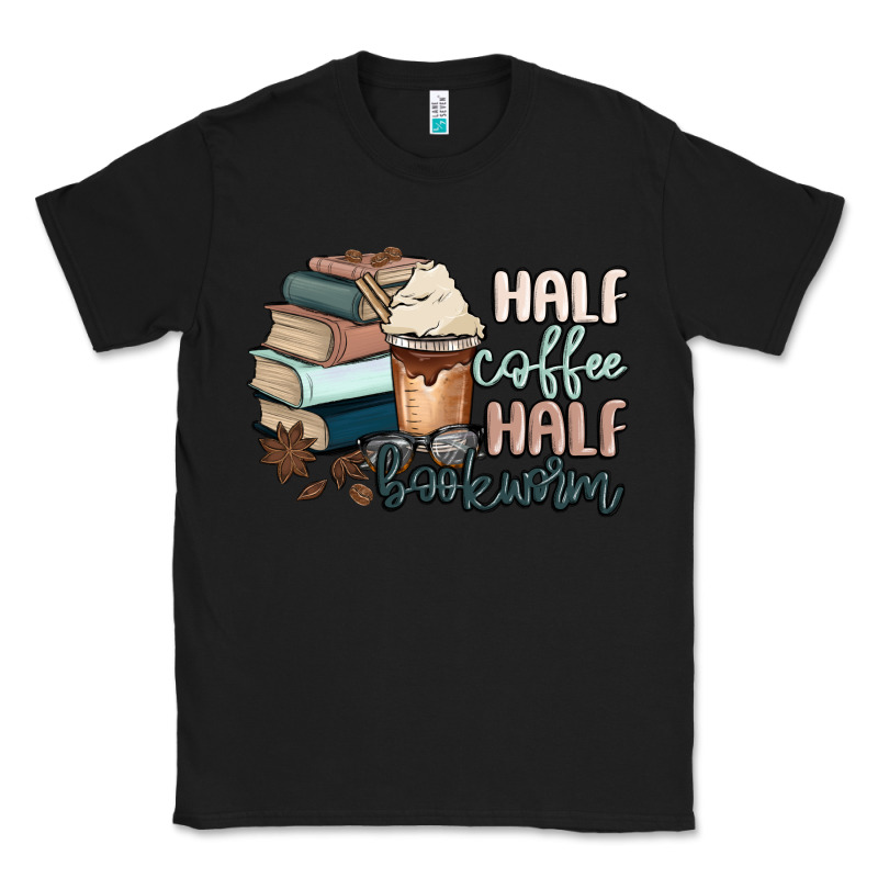 Half Coffee Half Bookworm Classic Tee by MaliasSmallBusiness | Teevron
