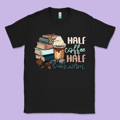 Half Coffee Half Bookworm Classic Tee Designed By Maliassmallbusiness