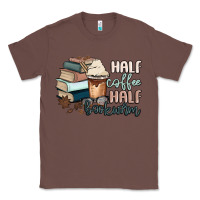 Chestnut half coffee half bookworm Classic Tee - MaliasSmallBusiness