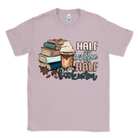 Lilac half coffee half bookworm Classic Tee - MaliasSmallBusiness