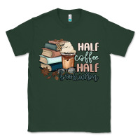 Sports Green half coffee half bookworm Classic Tee - MaliasSmallBusiness