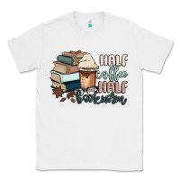 White half coffee half bookworm Classic Tee - MaliasSmallBusiness