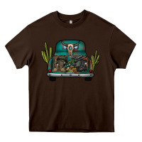 Chocolate Brown soldier truck Heavy Core Tee - CowhideDigitalArt