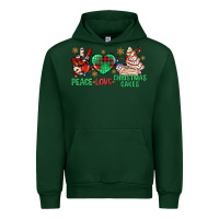 Forest Green peace love christmas cakes bbs Urban Hoodie - BundleAndBundleShop